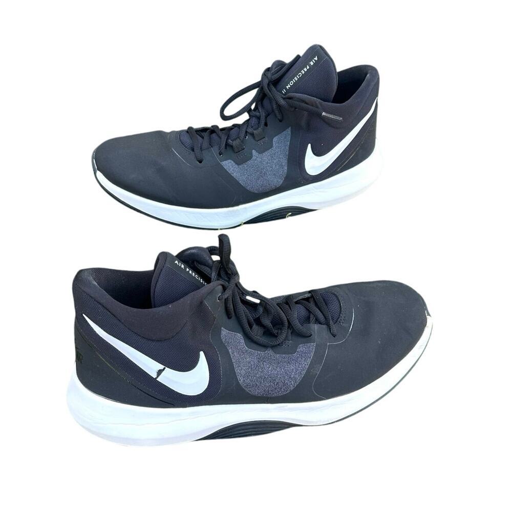 Nike Air‎ Precision II  Men's Basketball Athletic Shoes Size 12 Black And White